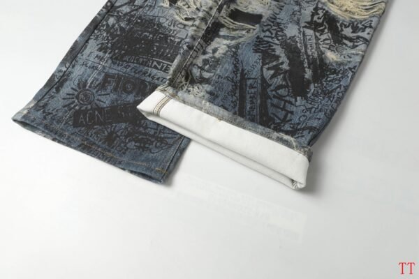 Optical illusion erosion destruction graffiti 3D printing baggy loose tear graffiti printing set M-XXL14 - Image 8