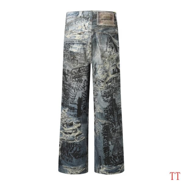 Optical illusion erosion destruction graffiti 3D printing baggy loose tear graffiti printing set M-XXL14 - Image 4