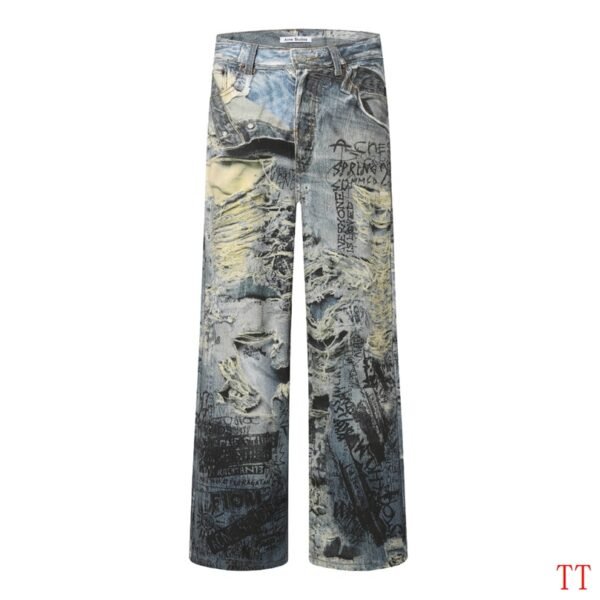 Optical illusion erosion destruction graffiti 3D printing baggy loose tear graffiti printing set M-XXL14 - Image 3