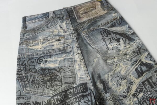 Optical illusion erosion destruction graffiti 3D printing baggy loose tear graffiti printing set M-XXL14 - Image 6