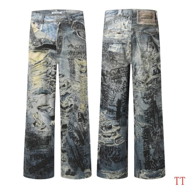 Optical illusion erosion destruction graffiti 3D printing baggy loose tear graffiti printing set M-XXL14 - Image 2